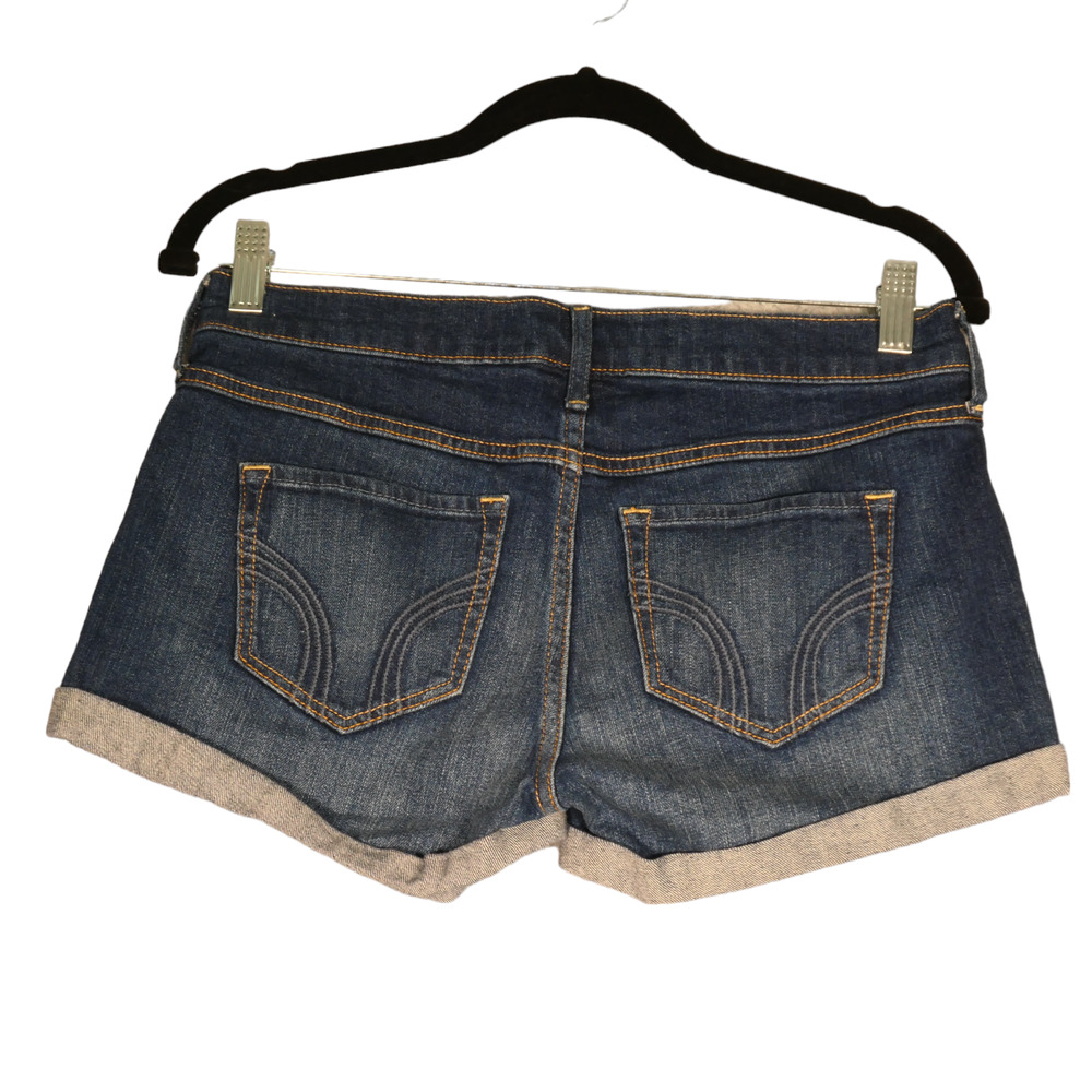 Hollister Jean Shorts Womens 27 Blue Pockets Denim Cuffed Distressed Casual - Picture 5 of 11